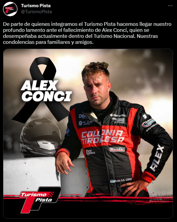 Los mensajes en memoria de Alex Conci: Turismo Pista.png